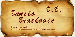 Danilo Bratković vizit kartica